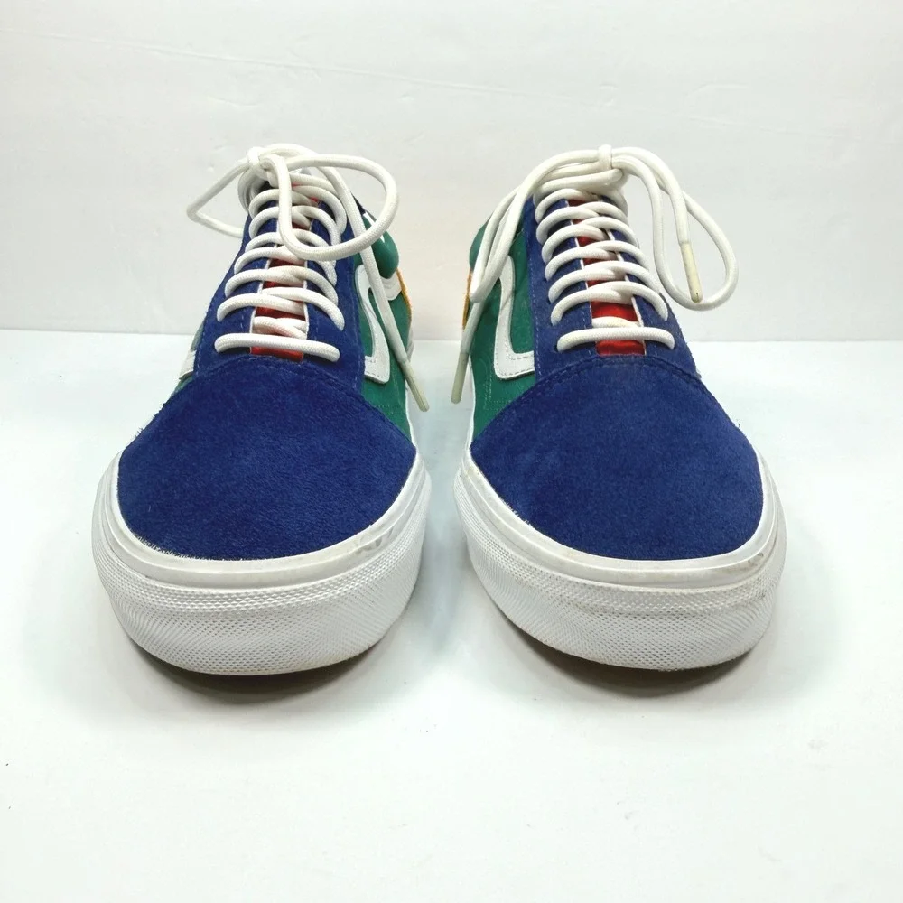 EUC Vans Mens 9.5 Old Skool Yacht Multi-Color Colorblock Canvas Suede Sneakers